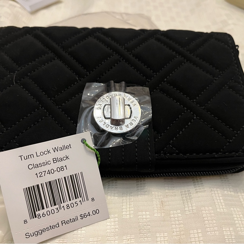 Vera Bradley Turn Lock Wallet Black